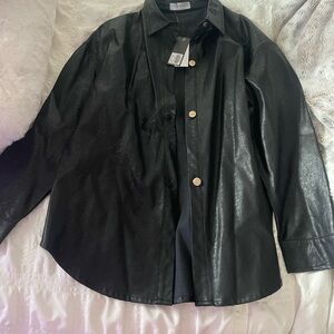 All Things Golden Leather Shacket NWT